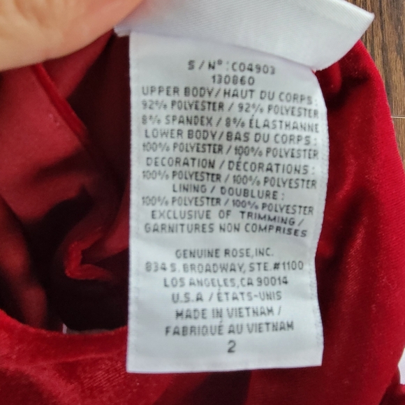 Jona Michelle Toddler Girl Special Occasion Dress Embroidery Red Wine White Sz 2 - Picture 10 of 13